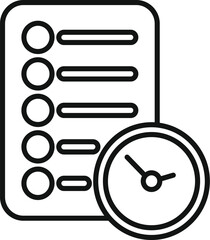 Agreement contract duration icon outline vector. Task deadline. Past budget
