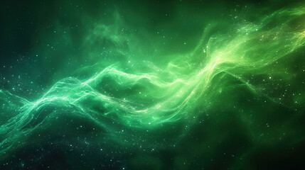Fototapeta premium Green luxury Abstract wave dark background with light effect