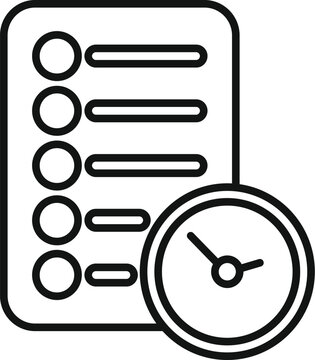 recommend clip art: Agreement contract duration icon outline vector. Task deadline. Past budget