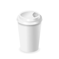 White Disposable Coffee Cup With A Secure Lid, Mockup Perfect For Representing Quick Coffee Breaks, Fast-paced Lifestyle