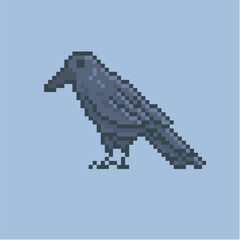 Fototapeta premium crow black raven pixel art