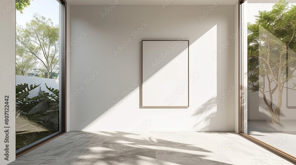 Aufkleber featuring a frame mock-up within a minimalist interior setting, serving as a gallery wall mock-up an