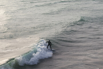 Man surfing in the Gaeta sea 