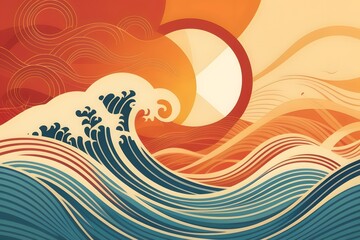 Asian American Heritage Month background. Oriental template design with empty copy space