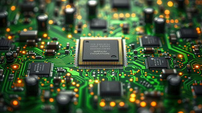 Electronics Circuit Board Machine Microprocessor Motherboard Processor, Integrated circuits, Capacitors, Resistances
