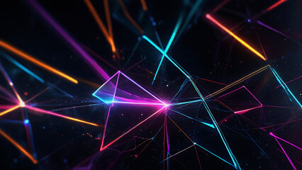 Abstract digital wallpaper. Immerse yourself in a world of glowing neon lines and ethereal bokeh lights technology background.