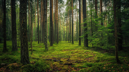 Photograph of a Swedish forest in southern Sweden