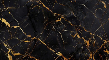 Natural black marble texture pattern with gold accents, ideal for product design applications.