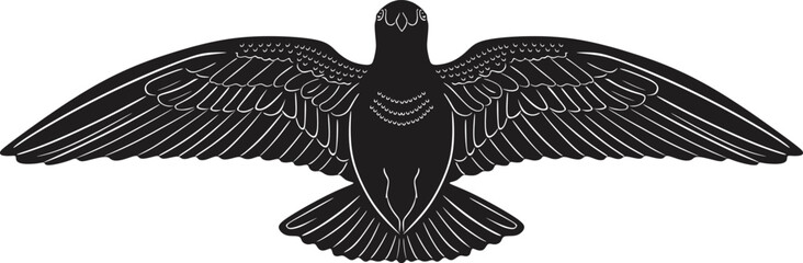 Pigeon or Rock dove bird silhouette vector design handmade.