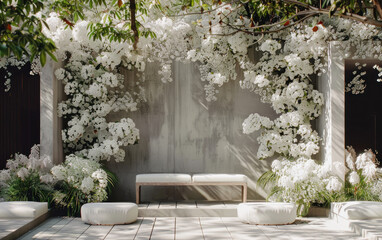 wedding concept location in the garden minimalist luxury
