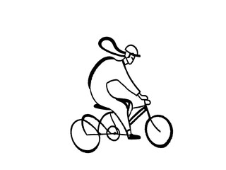 Obraz premium Man riding a cycle