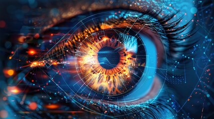eye of futuristic and innovative imagery AI and automation reshapes the contours of business processes.