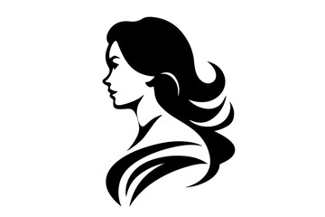 Beauty Logotype Icon: Vector Illustration of Elegant Woman's Silhouette.