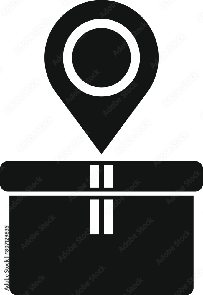 Poster store locator parcel icon simple vector. target badge. pointer location