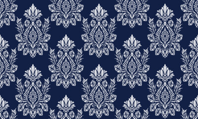 Hand draw Ikat floral paisley embroidery.geometric ethnic oriental seamless pattern traditional.Aztec style abstract .great for textiles, banners, wallpapers, wrapping vector design.