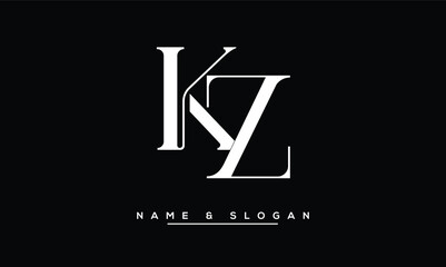 ZK, KZ, Z, K Abstract Letters Logo Monogram