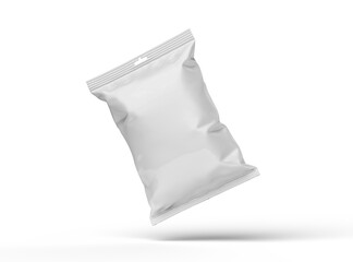 Naklejka premium Realistic 3d rendered package for food snack, chips, cookies, peanuts, candy on a transparent background