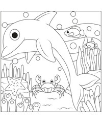 Dolphin coloring pages for kids