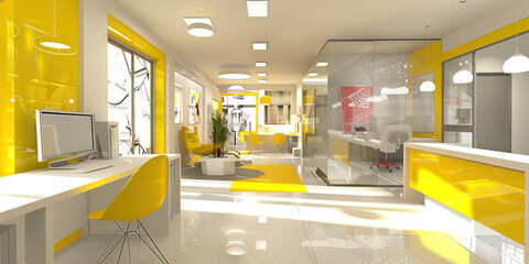 Marketing and Promotions Area Floor: Featuring a space where marketing materials are created and campaigns are planned, with design stations and planning boards