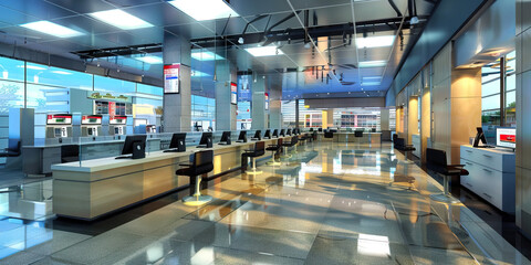 Customer Service Area Floor: Showing a designated area for handling customer inquiries, complaints, and feedback, with customer service desks and phone stations