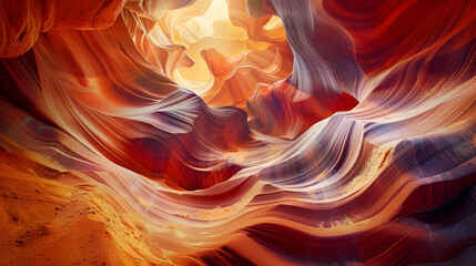 A canyon where the walls are painted with swirling patterns of light - Powered by Adobe