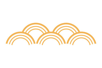 Abstract ocean waves, seigaiha element illustration. Dragon Boat Festival, Mid Autumn Festival, Lunar New Year traditional clip art, card, banner, poster element. Asian style design, isolated vector.