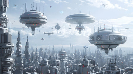 A cityscape where advanced AI-controlled drones patrol the skies, ensuring the safety and security of inhabitants