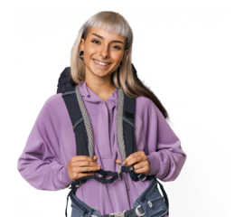 Caucasian in sportswear ready for hiking