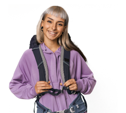 Caucasian in sportswear ready for hiking - Powered by Adobe