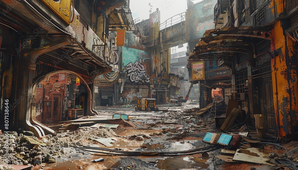 Poster transport your audience into a dystopian future with a virtual reality scene featuring unexpected ca