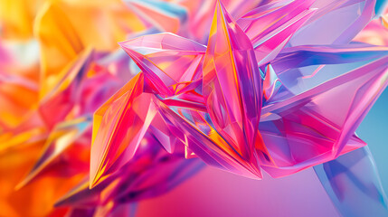 3D abstract vibrant colors and geometric shapes background