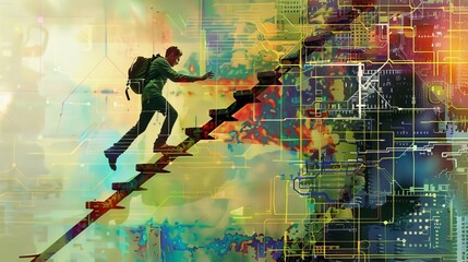 Changing careers. New technologies and educational programs. Art collages.