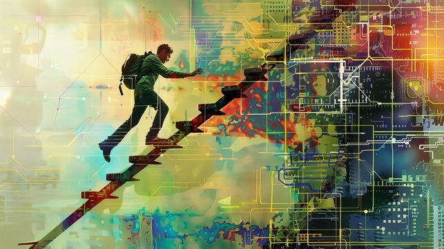 Changing careers. New technologies and educational programs. Art collages.