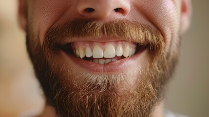 Smiling European Man with Bright White Teeth