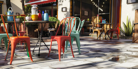 Outdoor Seating Maintenance Area Floor: Featuring a designated area for maintaining outdoor seating areas, with cleaning supplies and equipment for outdoor furniture maintenance