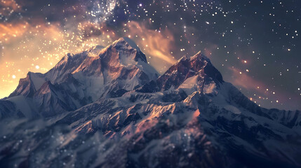 A mountain peak where the air is so thin, you can see the stars even in daylight