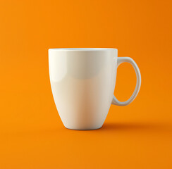 Mockup of cup for drink on orange background