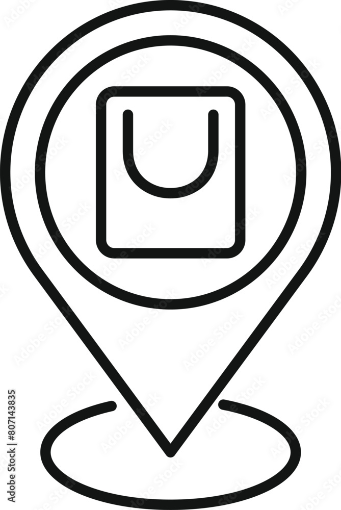 Poster store locator map pin icon outline vector. near find point. badge arrow