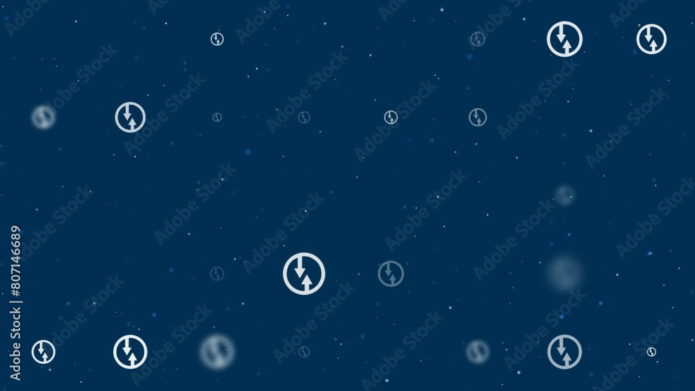 Poster template animation of evenly spaced advantage of oncoming traffic signs of different sizes and opaci