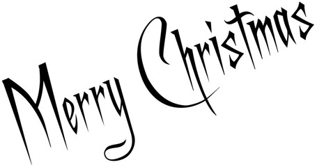 Merry Christmas text sign illustration on white background
