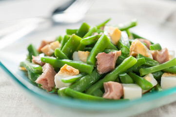 green bean salad with tuna and hard-boiled egg