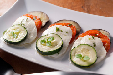 vegetables salad with mozzarella