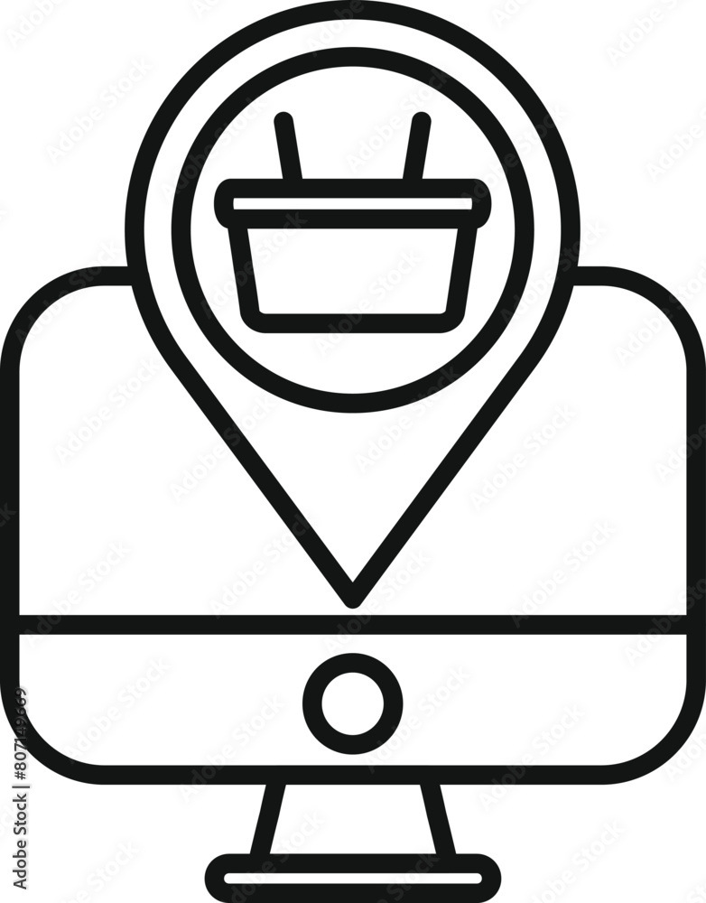 Aufkleber mark store online icon outline vector. computer app. geo pointer sale