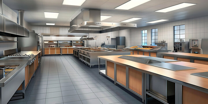 Food Preparation Training Area Floor: Showing a dedicated area for training employees in food preparation techniques, with training stations and demonstration areas
