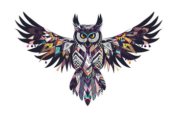 Owl with geometric pattern