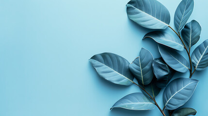 Blue tropical leaf, summer wallpaper,  beautiful and simple to use as a graphic element