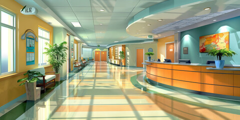 Health and Wellness Promotion Area Floor: Showing a designated area for promoting health and wellness initiatives, with educational materials and wellness program information