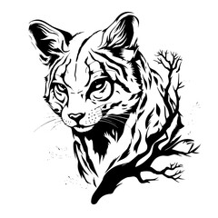 snow leopard head vector