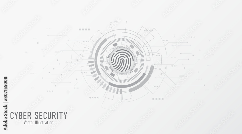 Poster Cyber security technology on circuit line. Abstract background