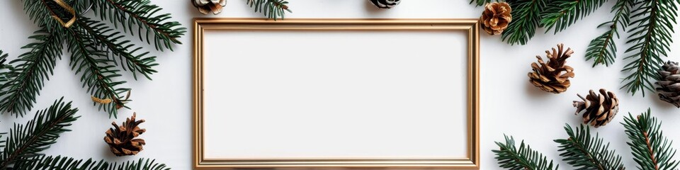 Festive Frame Amidst Pine and Cones